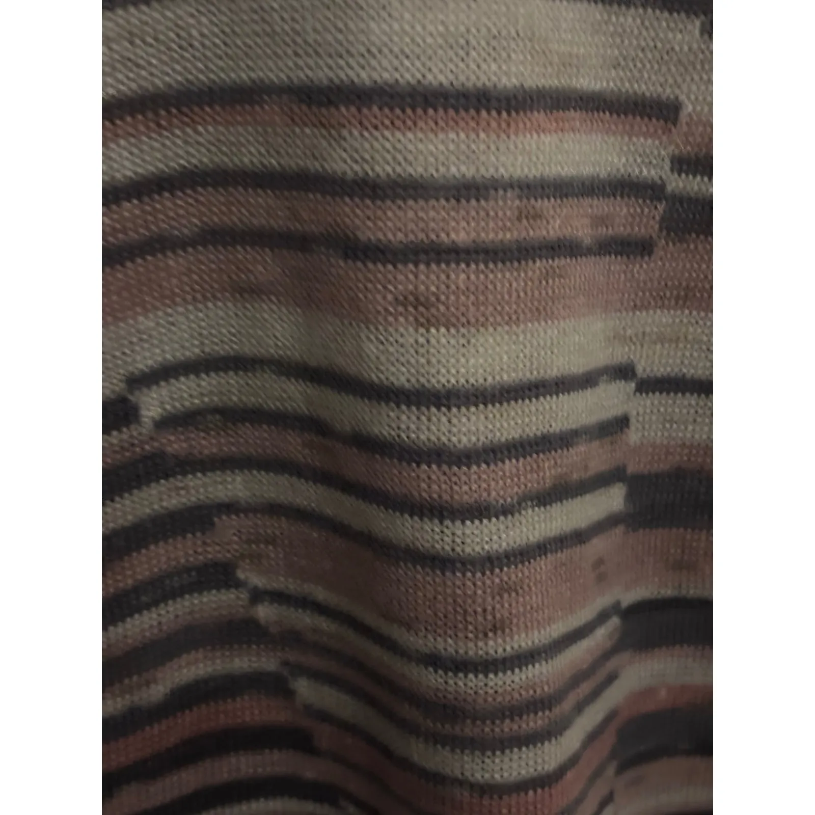 NIC+ZOE Striped V Neck 3/4‎ Sleeve Lightweight Knit Sweater Top Womens XL - Image 4