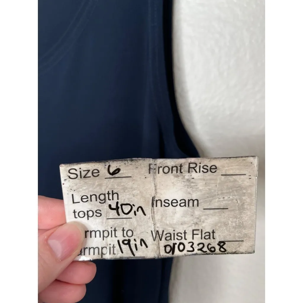 Sympli Sleeveless Navy Blue Side Slit Midi Tank Dress Size 6 Minimalist - Image 8