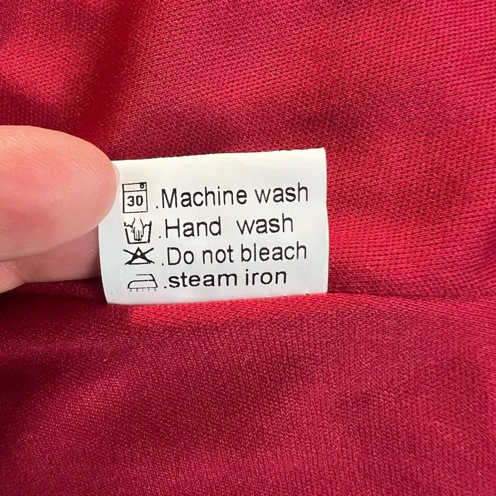 Anrabees Midi Dress XL Maroon Pleated Long Puff Sleeve Ruffle A - Image 15