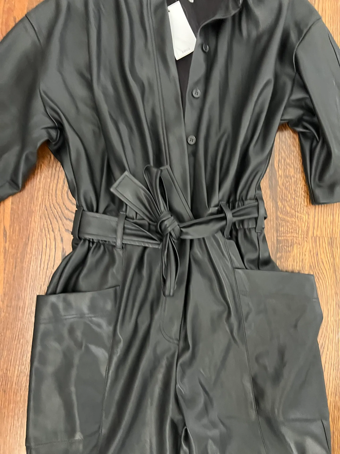 Mango Leather Jumpsuit - Image 4