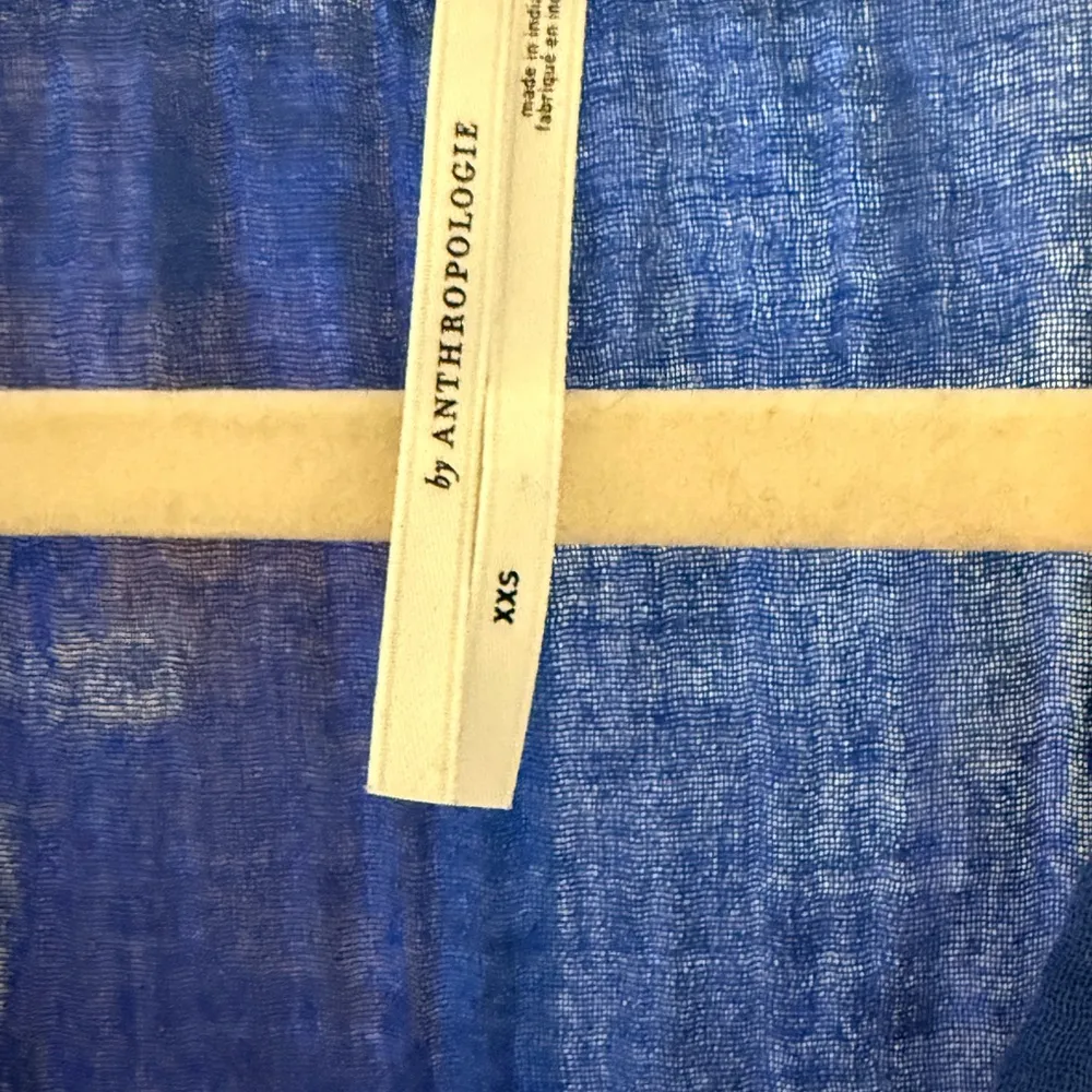 by Anthropologie Cobalt Blue Tiered Mini Dress Boho Lightweight Effortless XXS - Image 5