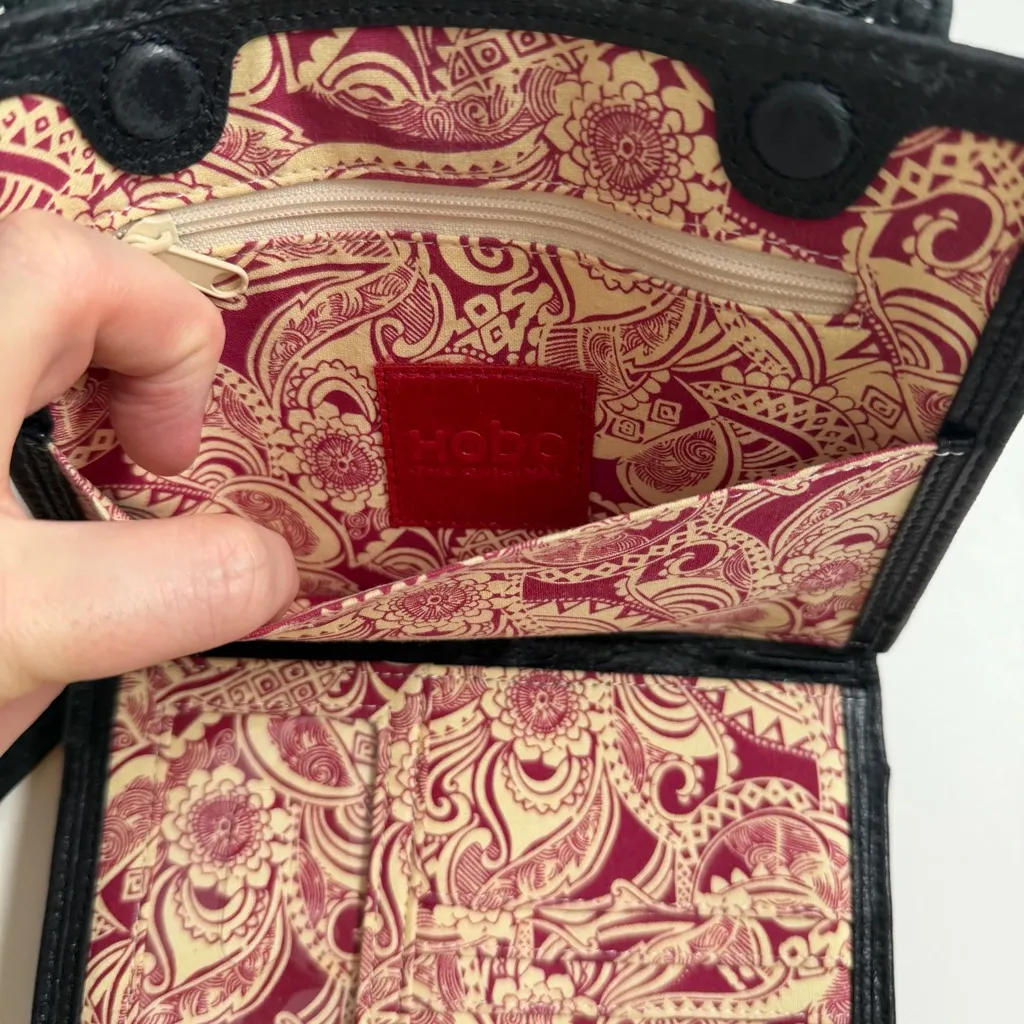 Hobo Purse Crossbody Wallet Phone Pocket ID Card Slot Magnetic Green Metallic - Image 8