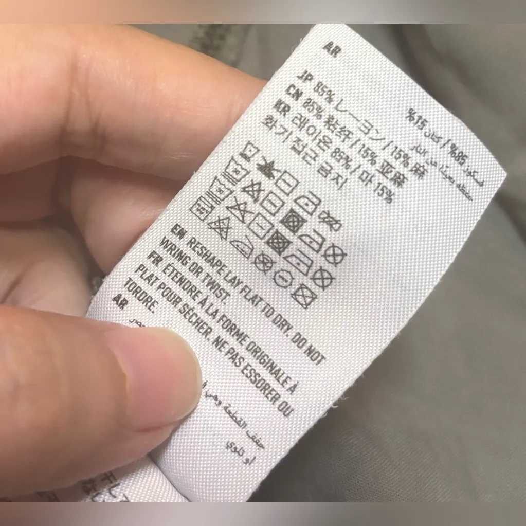 American Eagle Short Sleeve Shirt Women Button Down Top M Linen Blend Sage Green - Image 5