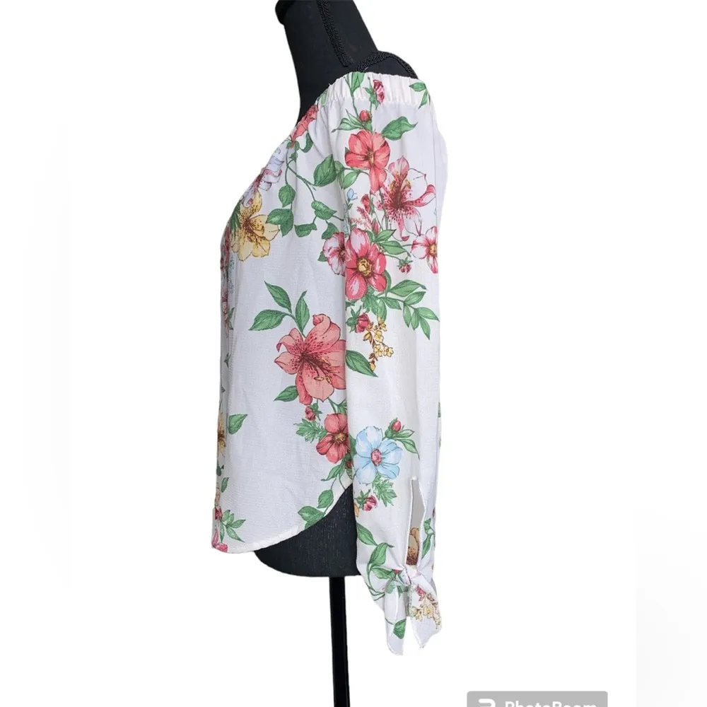 floral off the shoulder blouse size small - Image 3