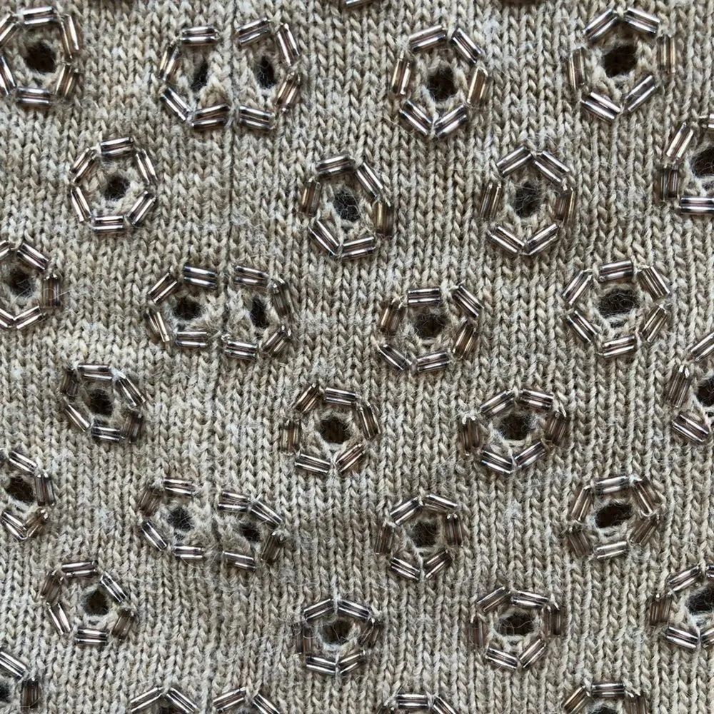 Robbi & Nikki‎ Beaded Cardigan Sweater Tan - Image 6