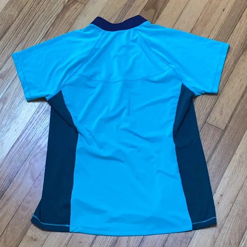 Title Nine Sun Buster UV Protection Short Sleeve Zip Front Top size large - Image 5