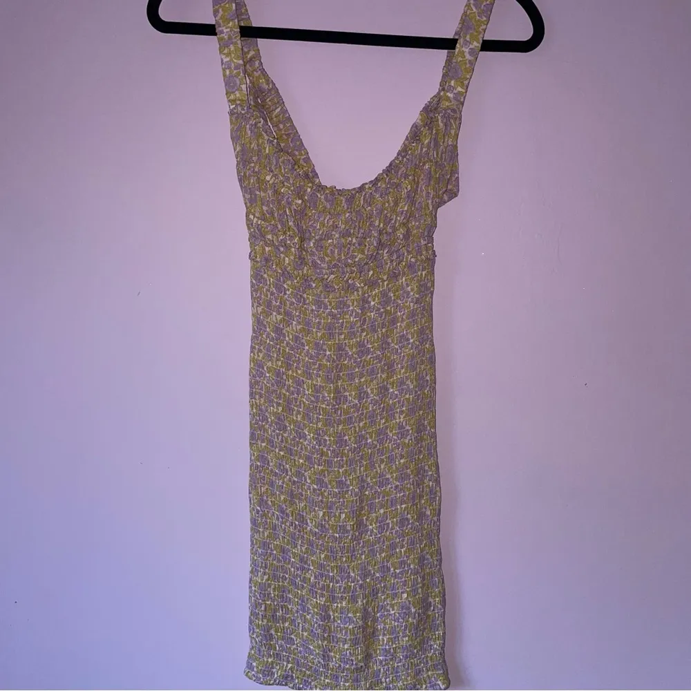 Free People XS Juniper Smocked Bodycon Slip Ditsy Floral Boho Swiftie - Image 3