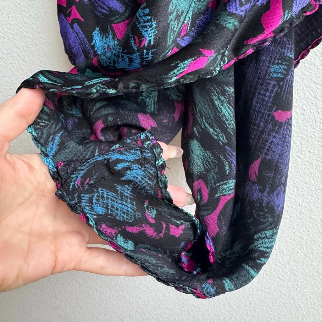 Vintage Lindsey Roscoe Made In USA Farr West Abstract Bodysuits Size Medium Blue - Image 4