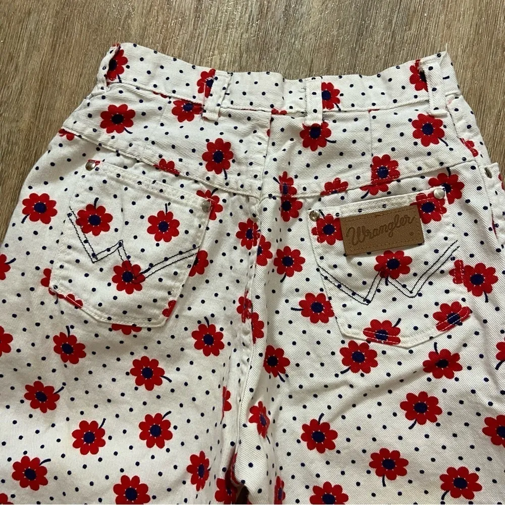 Wrangler Flower Print Jeans Vintage Size 13/14 Slim - Image 6
