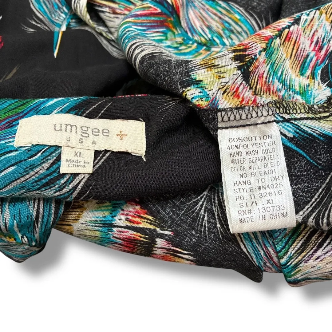 Umgee long duster kimono lightweight in a feather print - Image 5