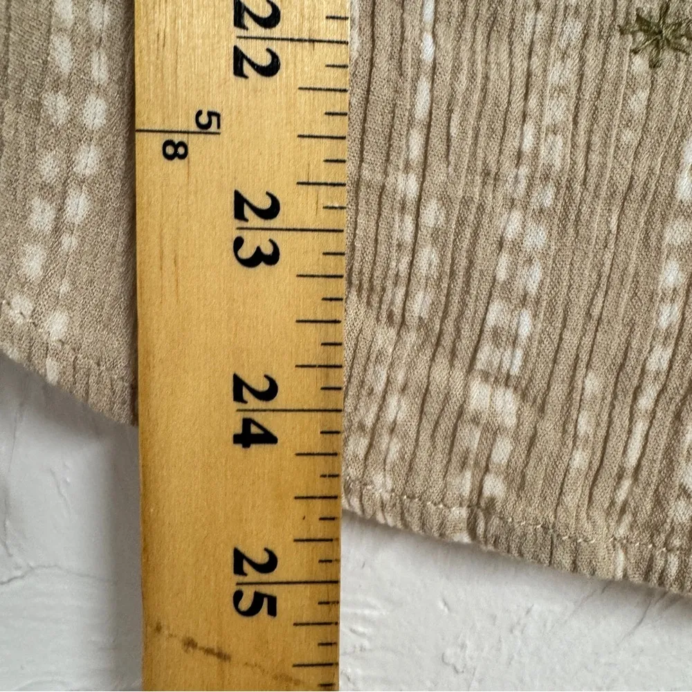 Savanna Jane Tan Floral Embroidered Blouse Womens S Boho Festival Spring Beachy - Image 4