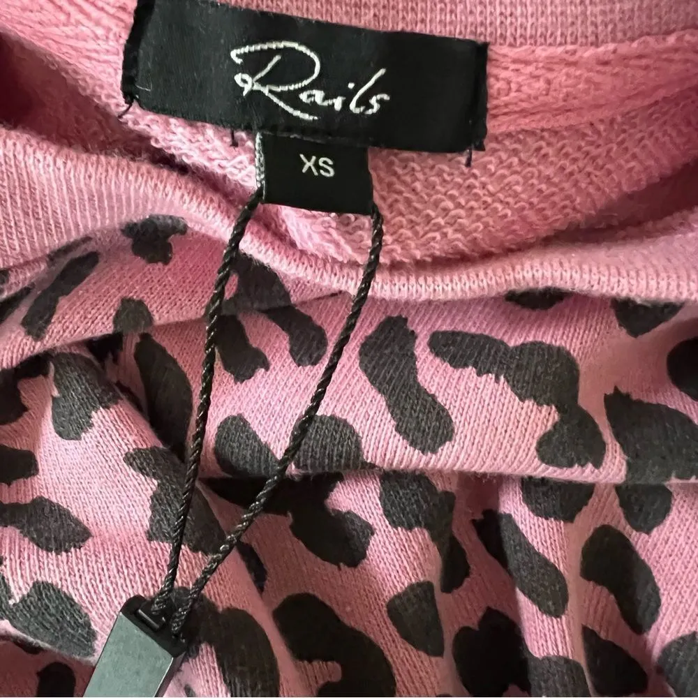 Rails Ramona Jaguar-Print Sweatshirt NWT XS – Pink & Black - Image 9