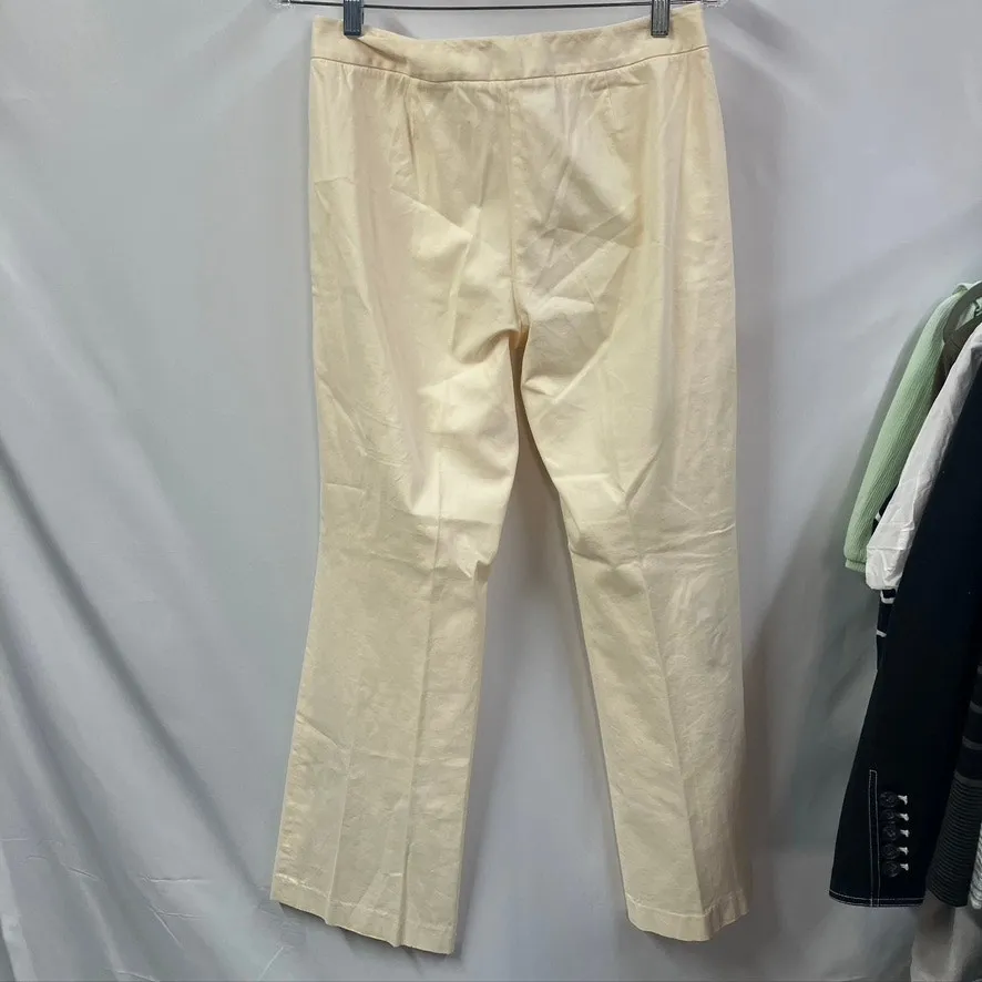 Tommy Bahama Vintage‎ Cotton Blend Pants Womens 8 High Rise cream Spring Beach - Image 9