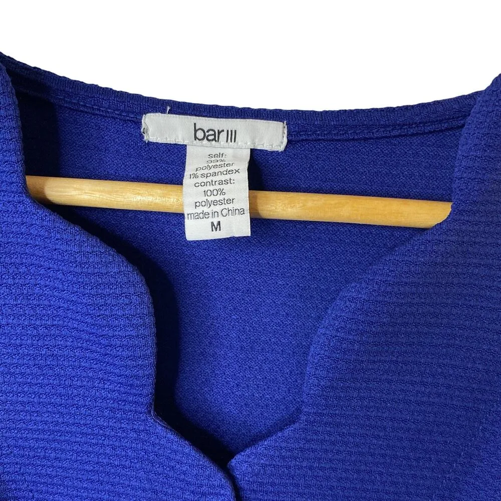 Bar III Royal Blue Scallop Trim Fit & Flare Dress Women's Medium - Image 7