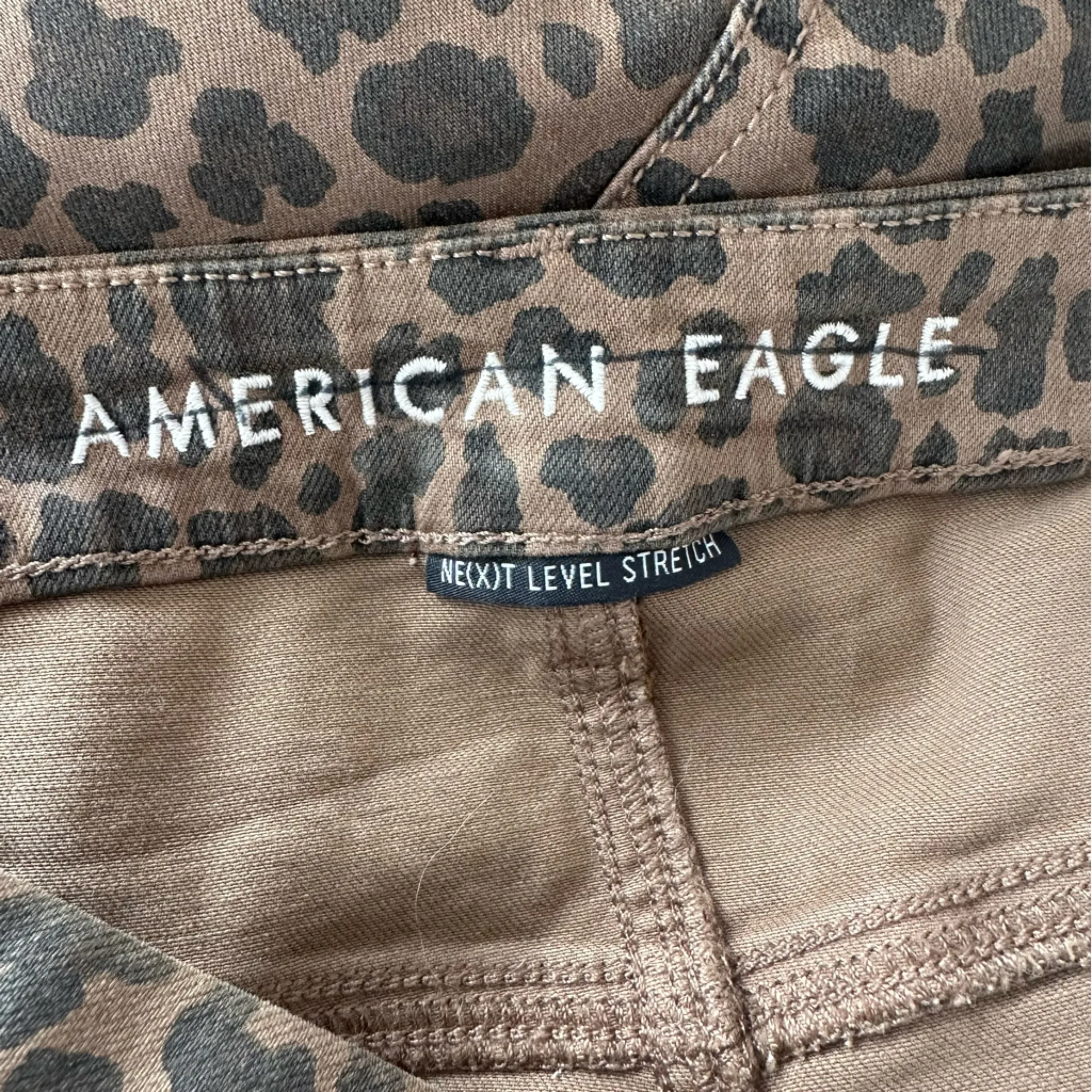 American Eagle Super High Rise Jeggings Leopard Animal Print Women’s 22 Plus Tan - Image 7