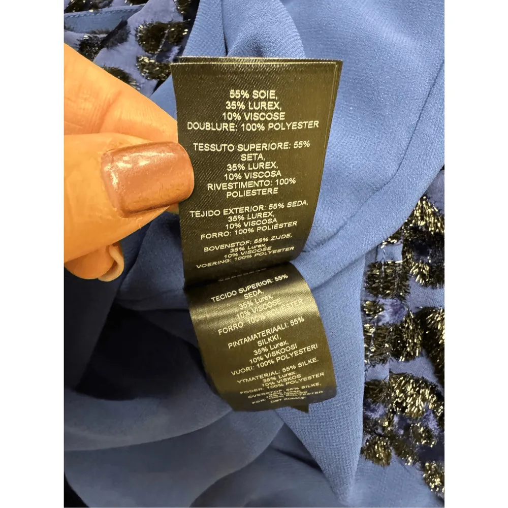 Lala Berlin NWT Deina Velvet Leopard Jacquard in Midnight Size L Blue Size L - Image 4