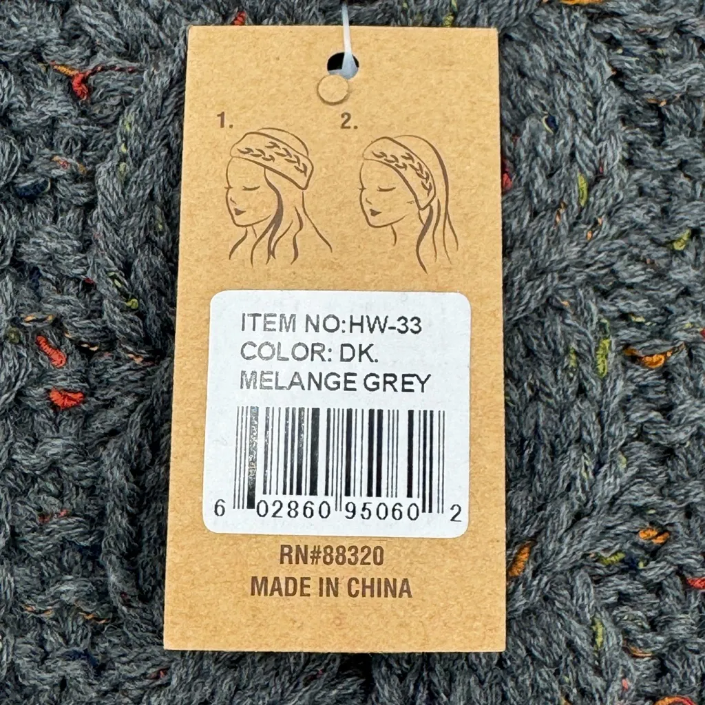 NWT C.C. Brand Chunky Knit Confetti Sherpa Lined Headband/Earwarmer Gray - Image 4