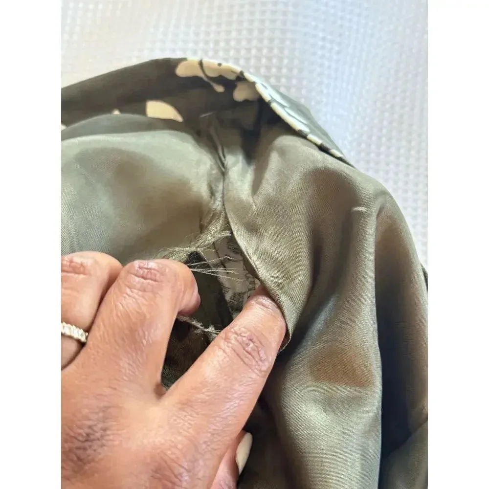 Michael Kors Linen Pencil Skirt Green and White Midi SKirt Career Work SIZE 12 - Image 7