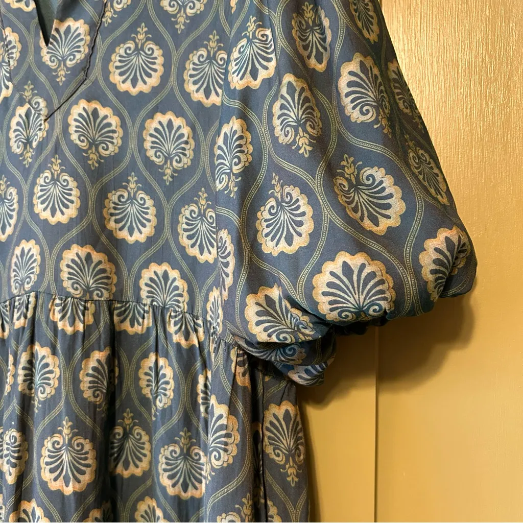 THML Teal Floral Print Dress - Image 4