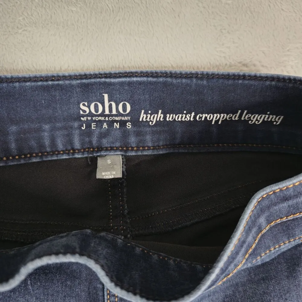 Soho Jeans Womens Small New York & Company High Waist Cropped Legging Stretch - Image 3