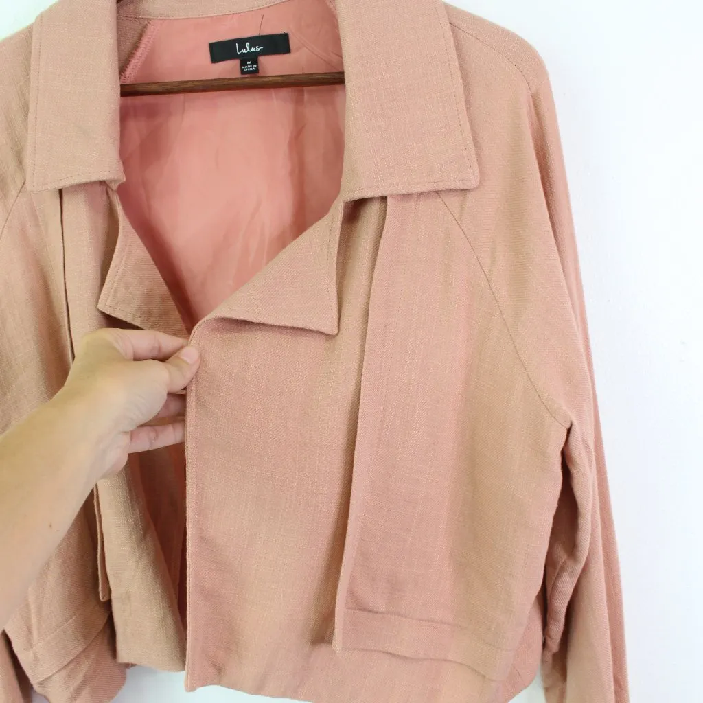 Lulus Positively Chic‎ Mauve Cropped Blazer Size M - Image 3