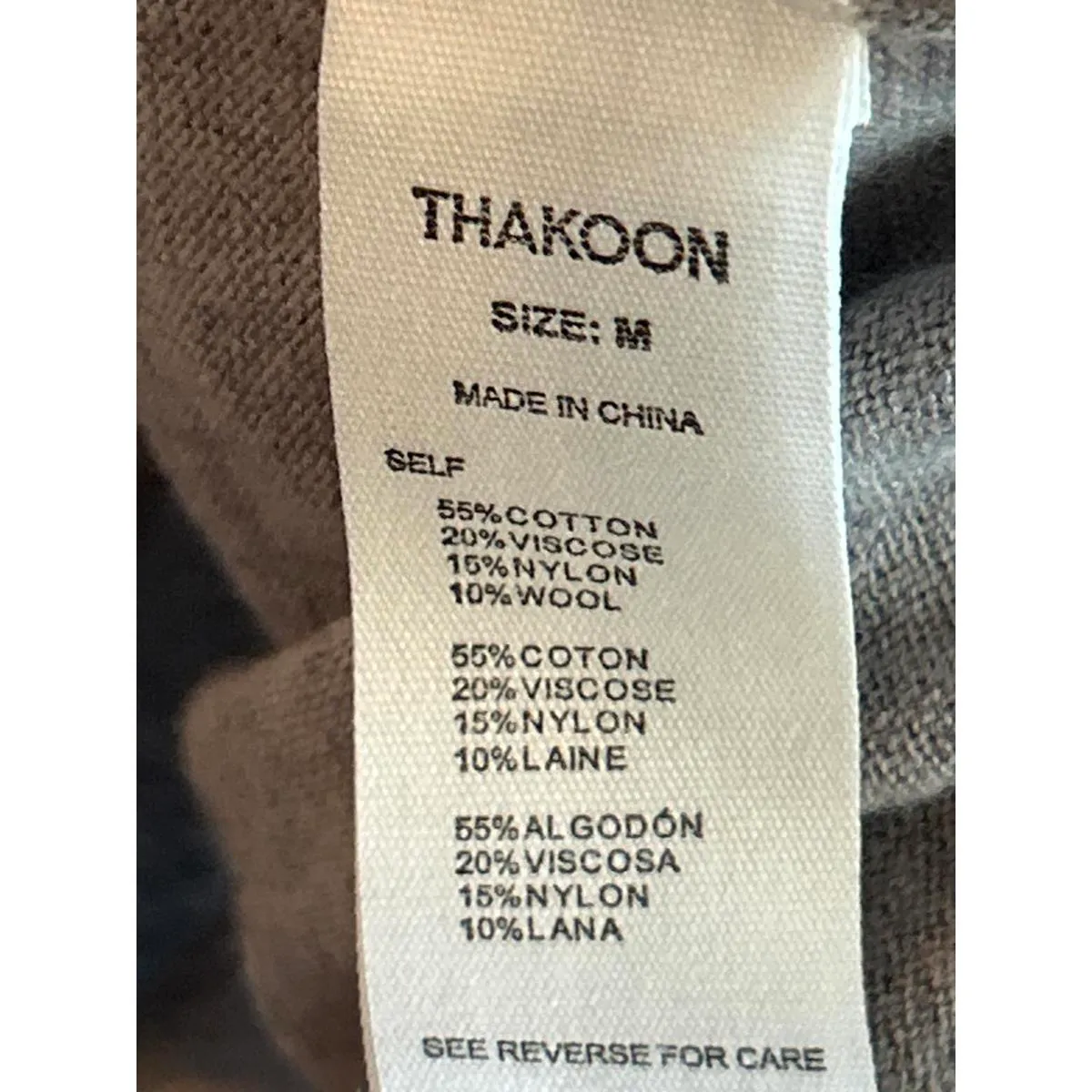 NWT Thakoon Sweater Medium Grey Pullover V - Image 4