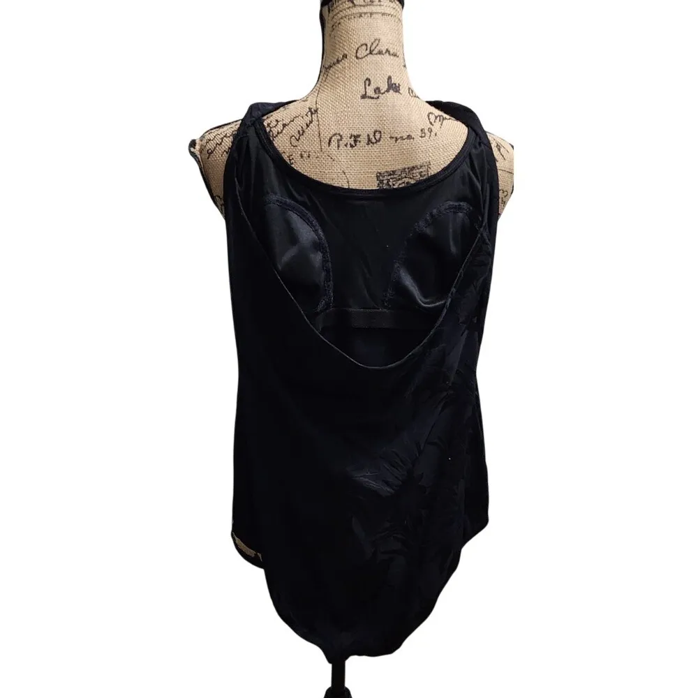 Sirong Black Floral Halter One Piece‎ Swimsuit Padded Cups Lined 16 - Image 2