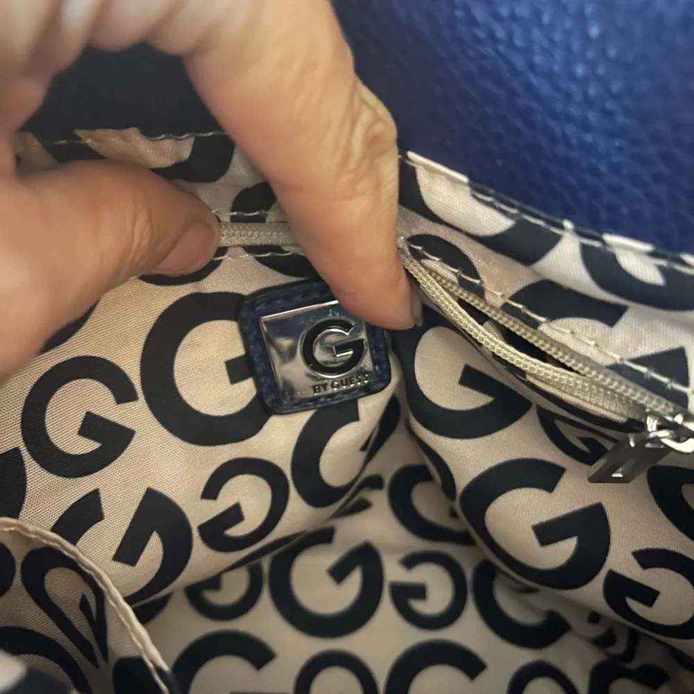 Cobalt Blue Faux Leather Crossbody Handbag Purse Women's Bag - Image 6