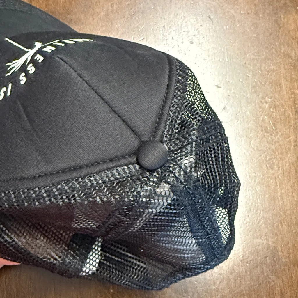 Billabong Across Waves Black Trucker Hat with Palm Tree Design Mesh Backing - Image 6