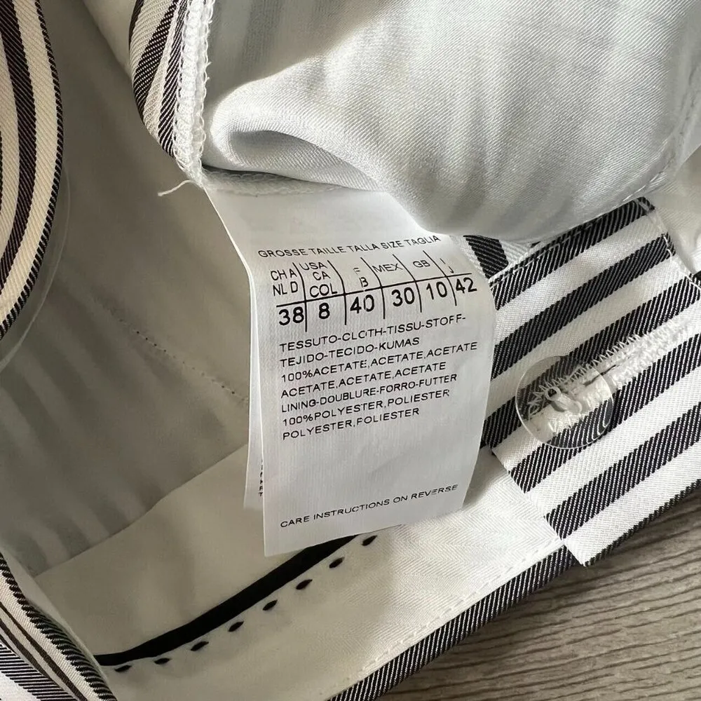 NWOT Pants Womens Black White Striped Wide Leg Straight - Image 3