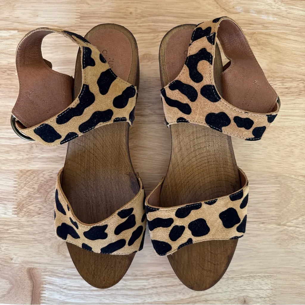 Urban Outfitters Alana Wood Leopard Print Women’s Sandals Size 7.5/8 (EU 38) - Image 6