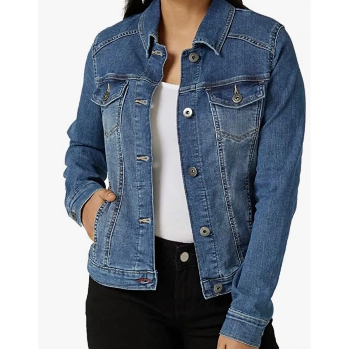 WRANGLER Women’s Denim Jacket Size Large Blue - Image 5