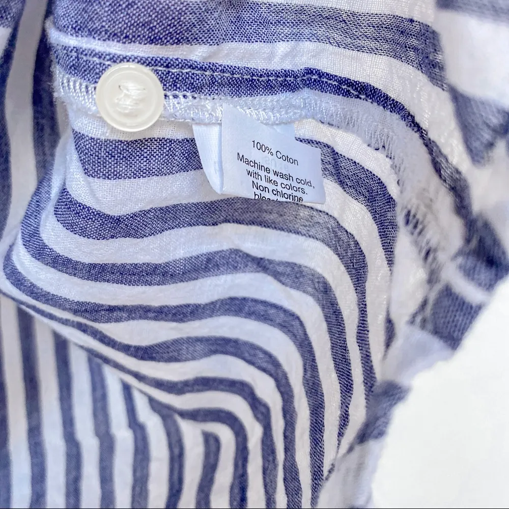 Madewell Striped Lace Up Terrace Shirt Size XS - Image 8