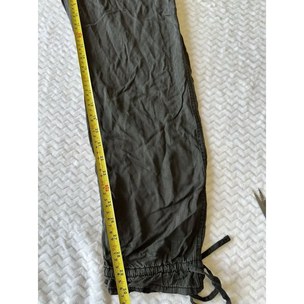 Free People Roaring Rayon Utilitarian Jumpsuit Open Back Washed Black/Gray Sz 10 - Image 9