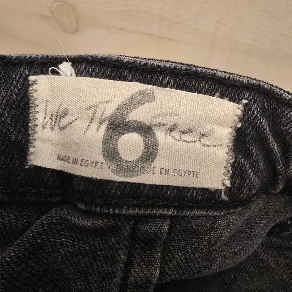 {6} Free People We The Free Midnight Magic Black Denim Skirt - Image 6