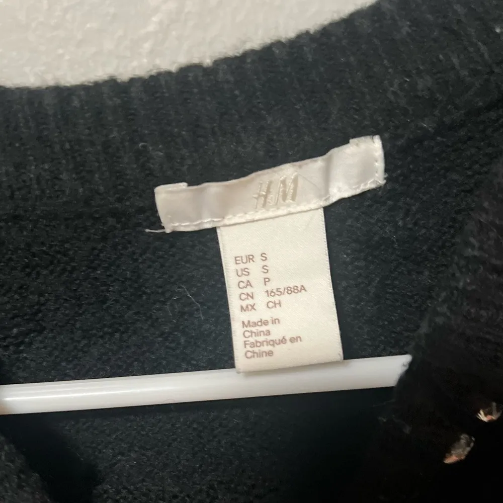 Black H&M Sweater with Sparkle Jewel Neckline RHINESTONES - Image 3