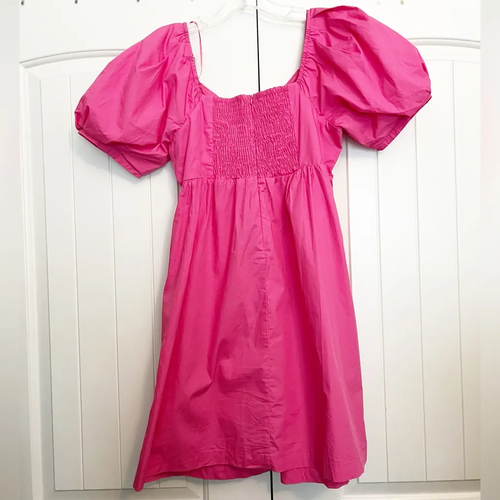 English Factory Puff Sleeve V Neck Babydoll Dress - Image 5