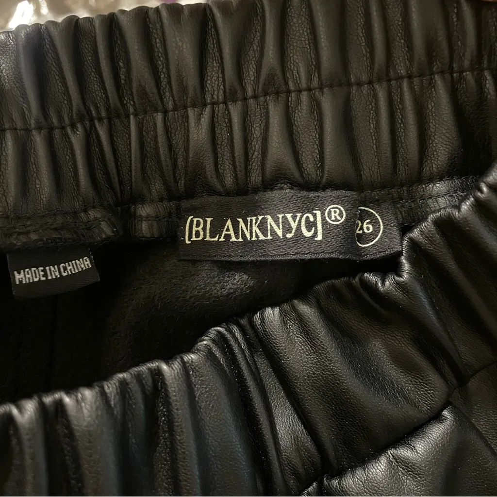 LIMITED EDITION Blank NYC Black Faux Leather High Rise Shorts - Image 9