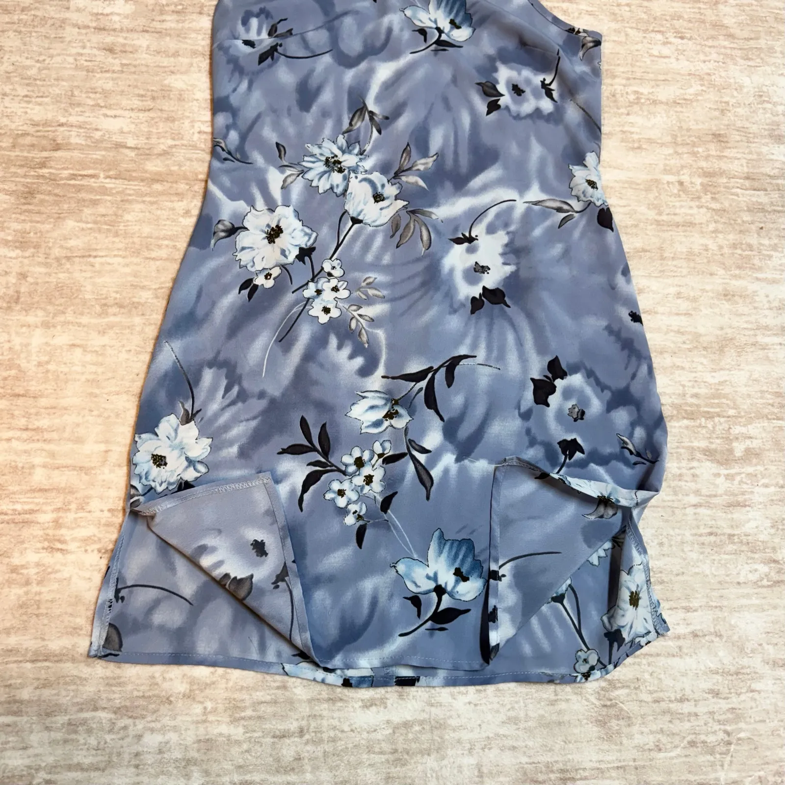 M Collection Juniors 7/8 Retro Y2K Vintage Blue Floral Slip Dress Coconutgirl Size undefined - Image 4