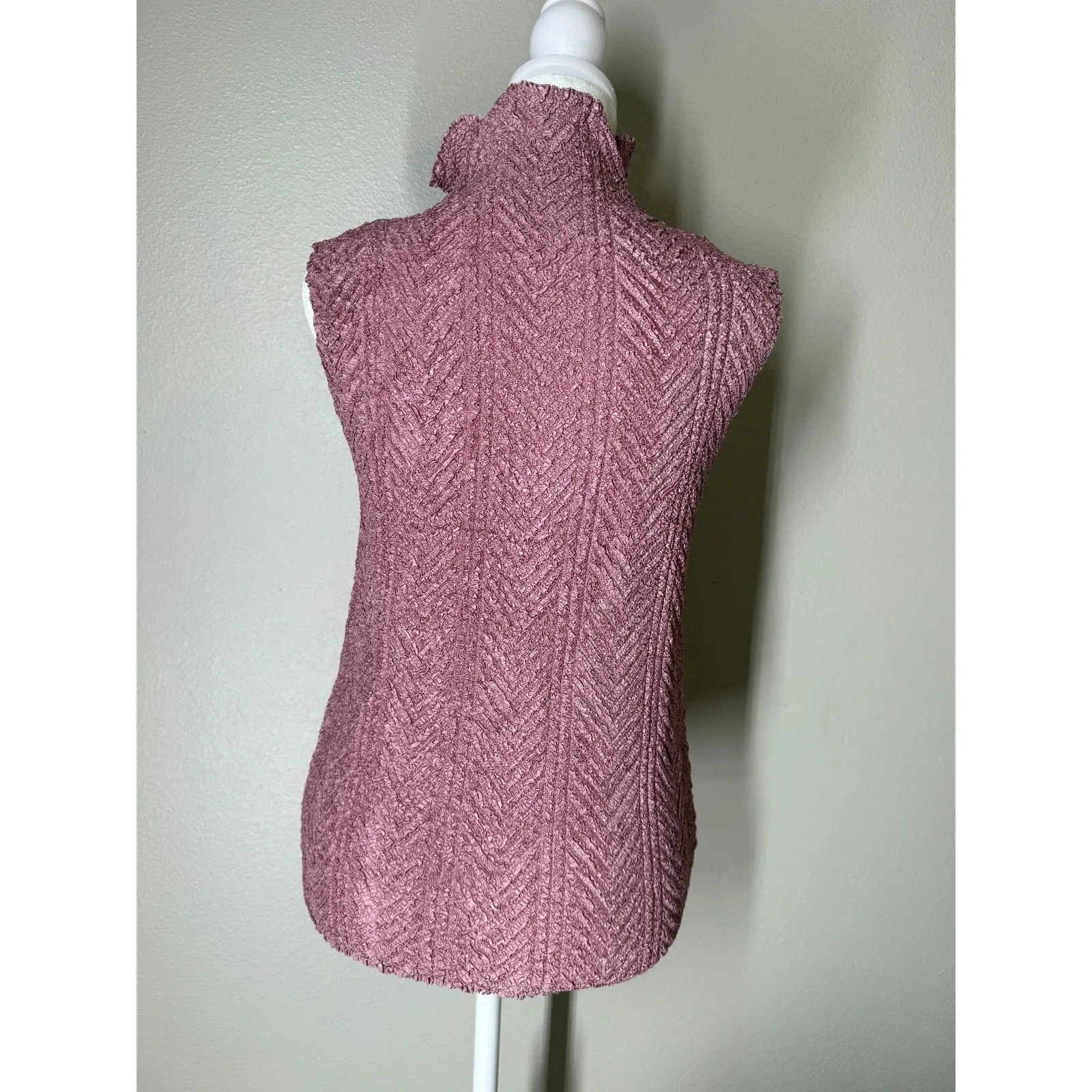 Y2k Vintage Balla Valentina Purple Crinkle Top Sz S 2000s Stretchy Made in Italy - Image 3