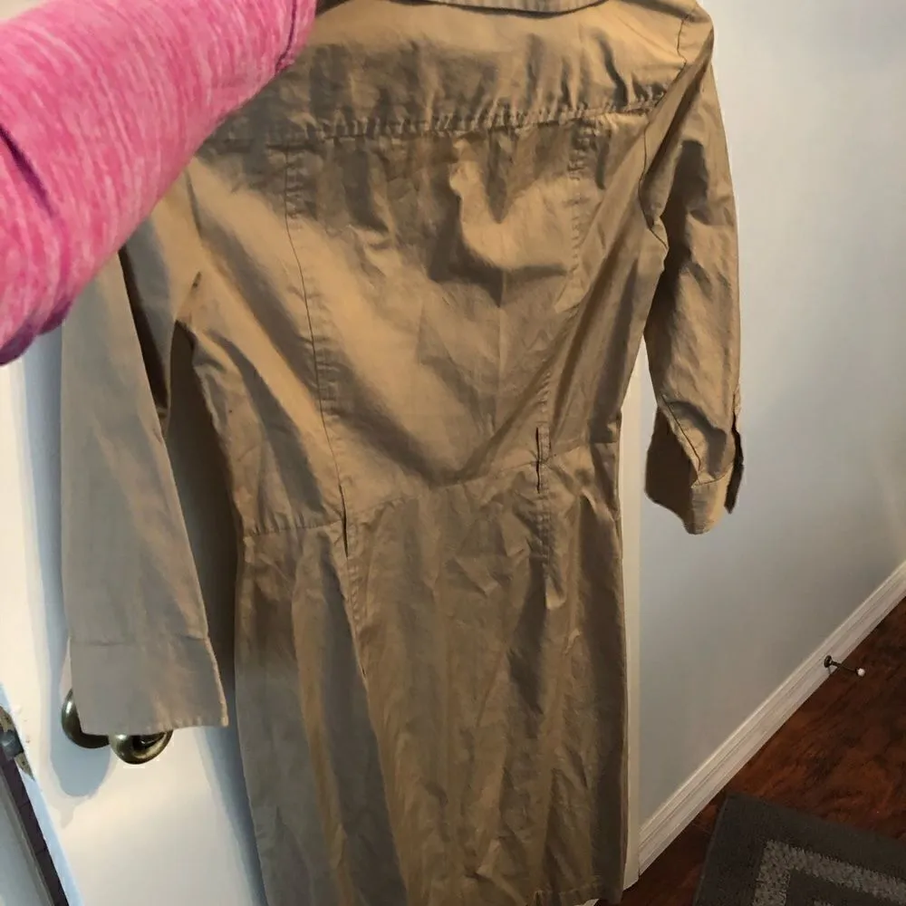 Loft trench coat jacket used size 2 with pockets - Image 5