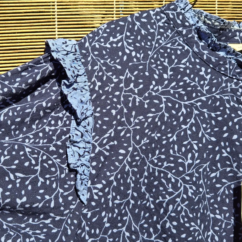 NEW Universal Thread Blue Balloon Long Sleeve Ruffle Cotton Blend Dress XXL - Image 9