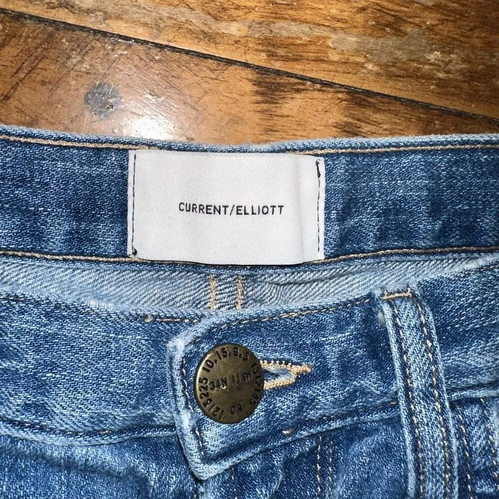 Current Elliot 29 The Cuffed designer luxe distressed jeans - Image 3
