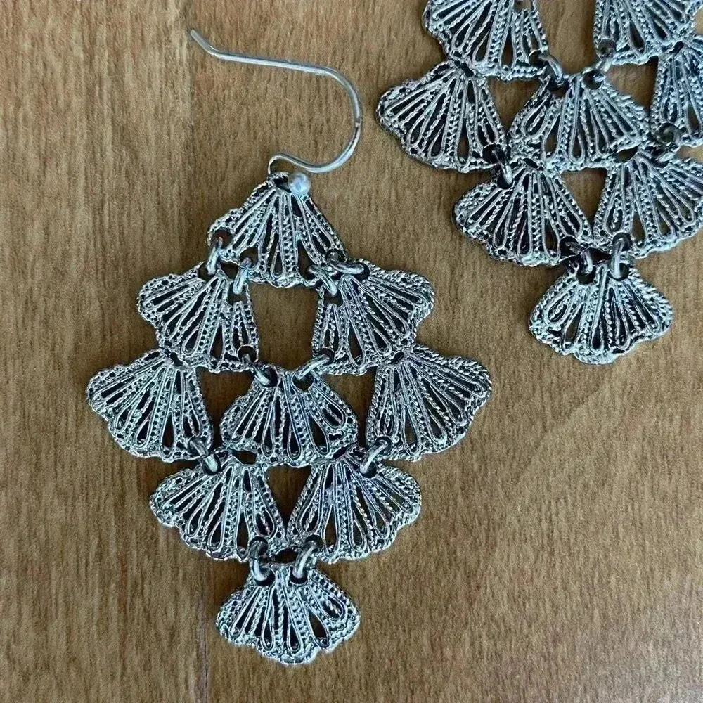 Sterling Silver Seashell Earrings - Image 2