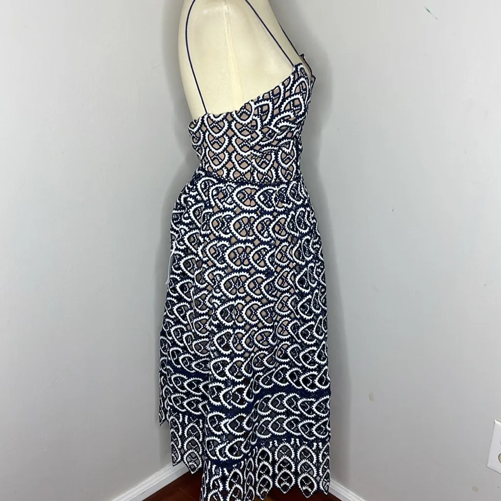 Self Portrait Sweetheart Azalea Blue Midi Length Dress Size‎ 2 - Image 8