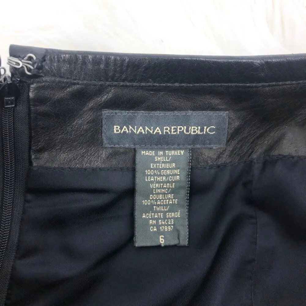 Banana Republic Genuine Leather A-Line Skirt 6 - Image 6