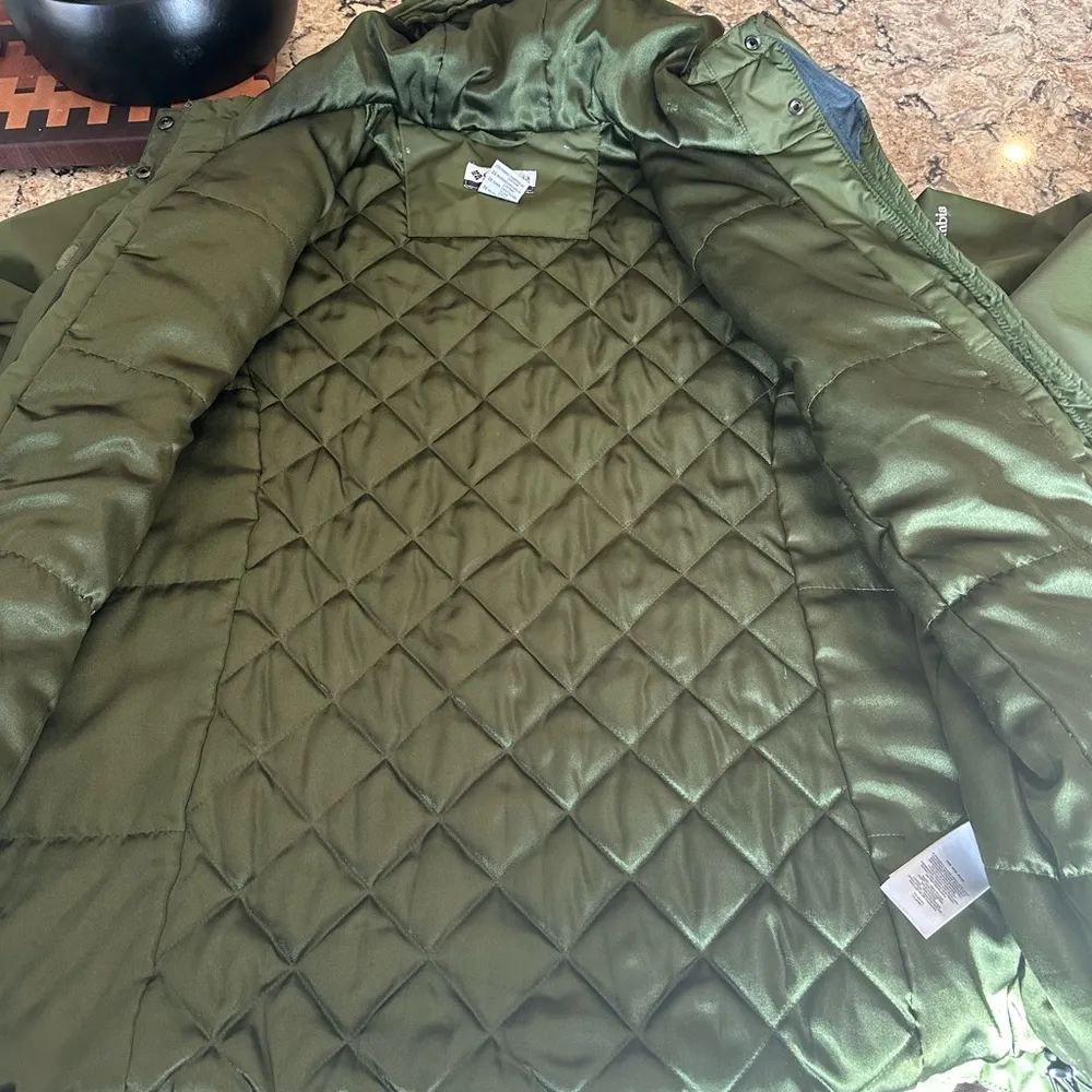 Columbia women’s 2X Omni Shield Coat Parka Ski Jacket Green Hooded Cinch waist - Image 13