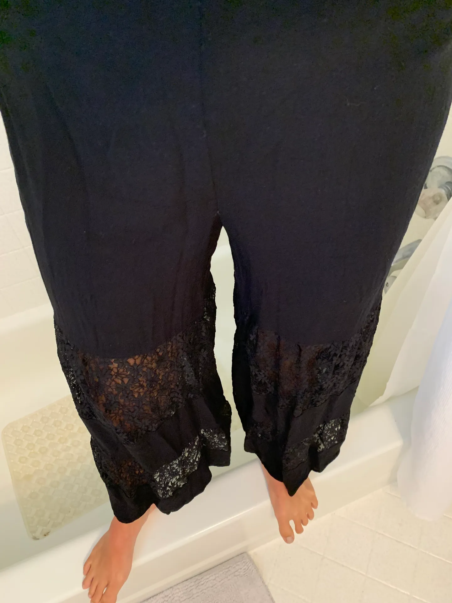 Earthbound Black Flowy Pants - Image 2