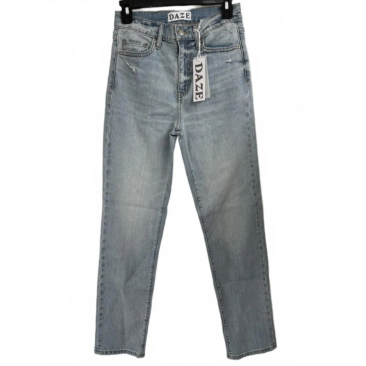 Daze Smarty Pants High Waist Ankle Slim Straight Leg Jeans Dew Drop NWT Size 25 Blue - Image 2