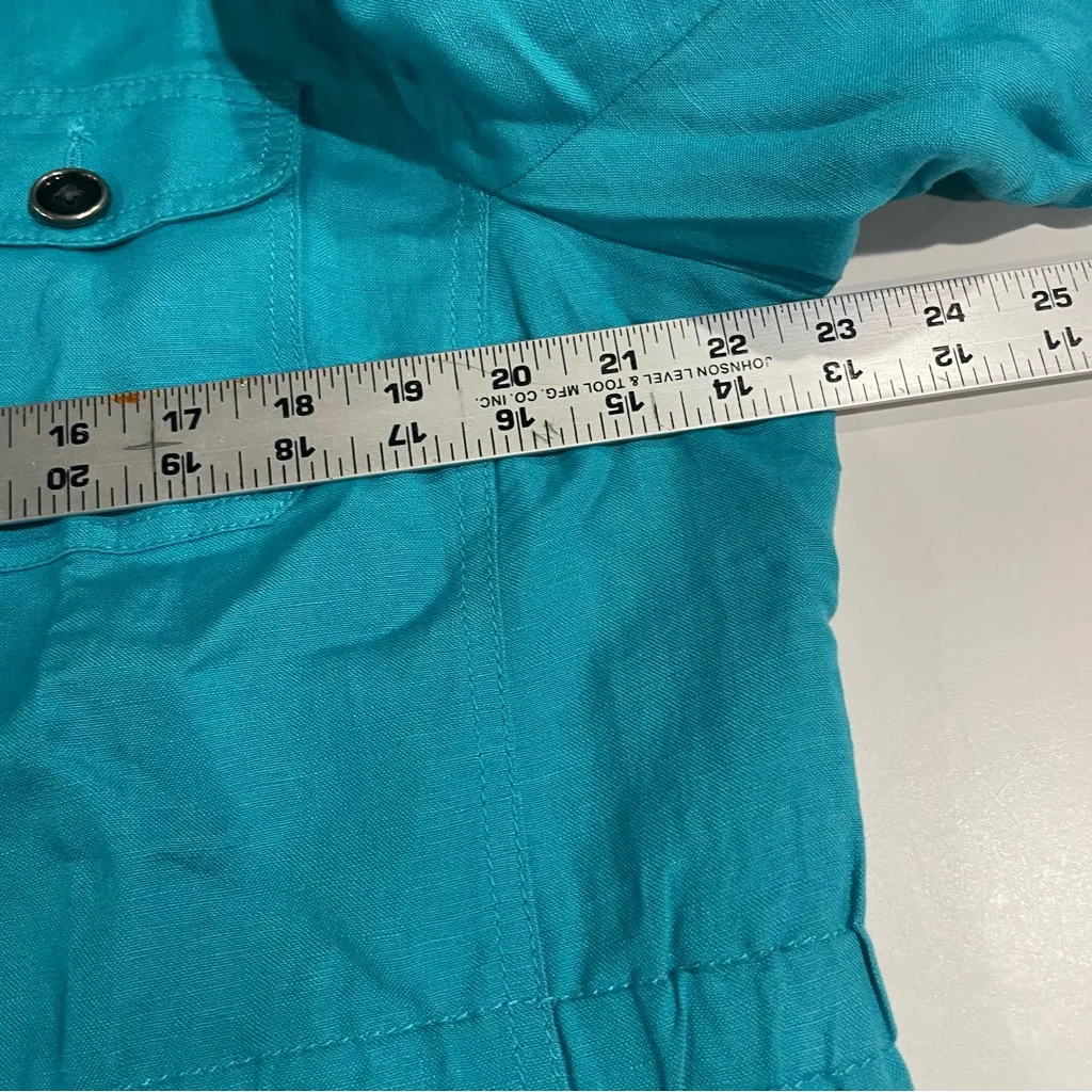Relativity Utility Linen Blend Jacket WomenTeal Blue Size XL Lightweight  Pocket - Image 7